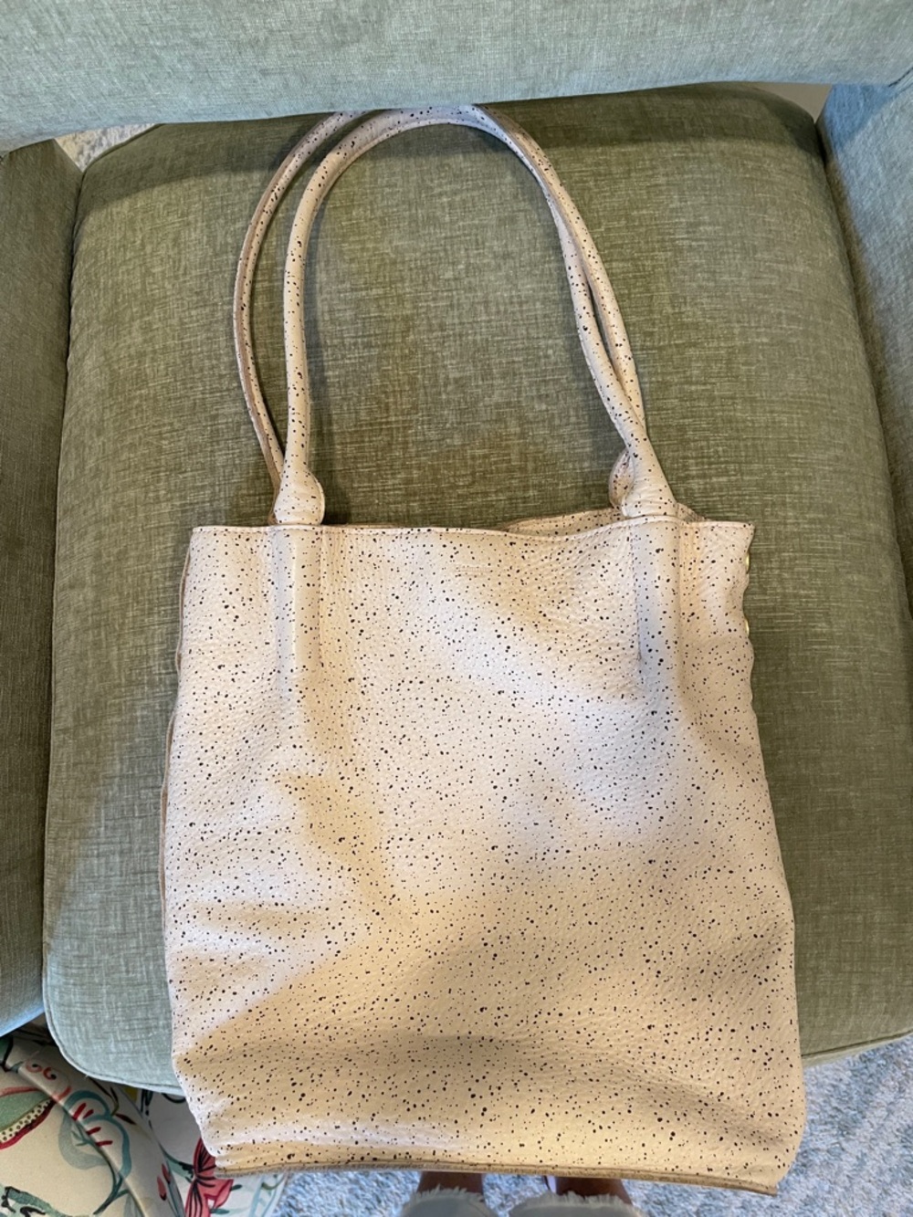Hammitt Perforated Cream Leather Shoulder Tote